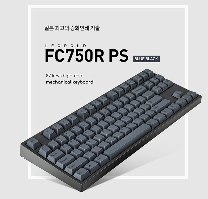 Bàn phím cơ Leopold FC750RPS Blue Black Dye-sub Cherry Brown switch 